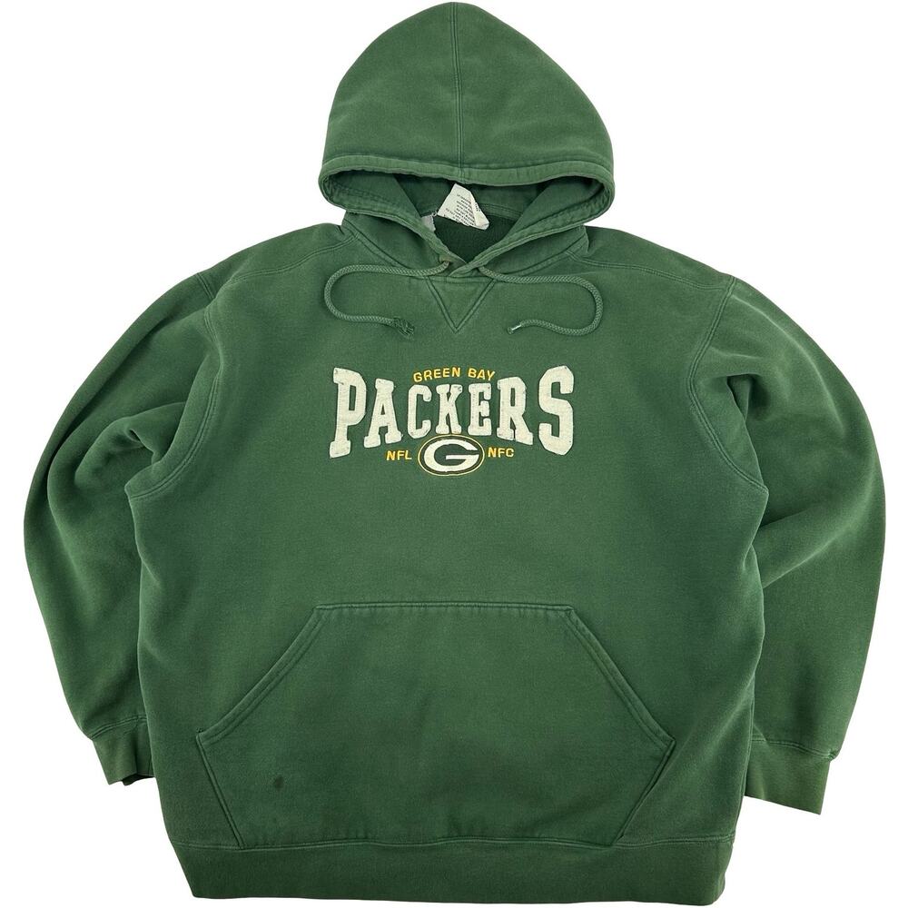 VTG 90s Men's Embroidered Lee Sport NFL Green Bay Packers Hoodie Sweatshirt Sz L